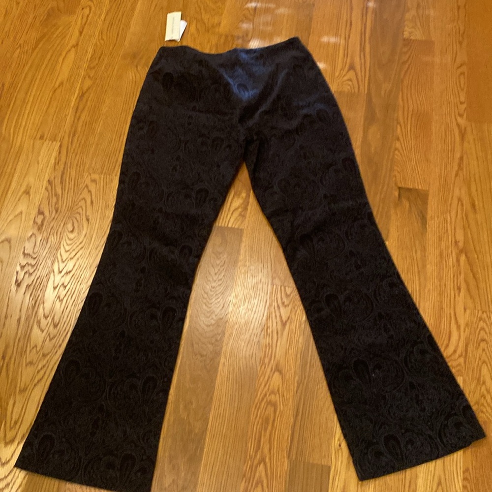 Lord and Taylor Velour like cotton/spandex Stretch Sleek Black Pants size12 (b)
